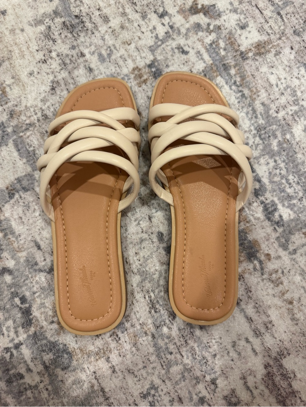 Target Cream Strappy Slide Sandals